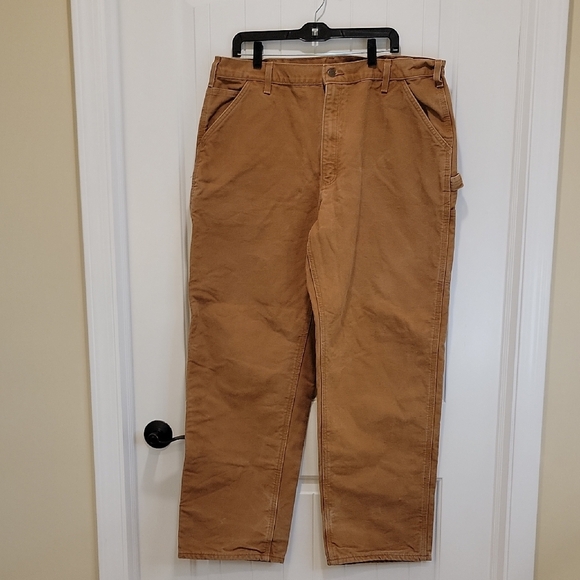Carhartt B111 Brown Carpenter Work Pants Size 40x33 - Picture 1 of 8